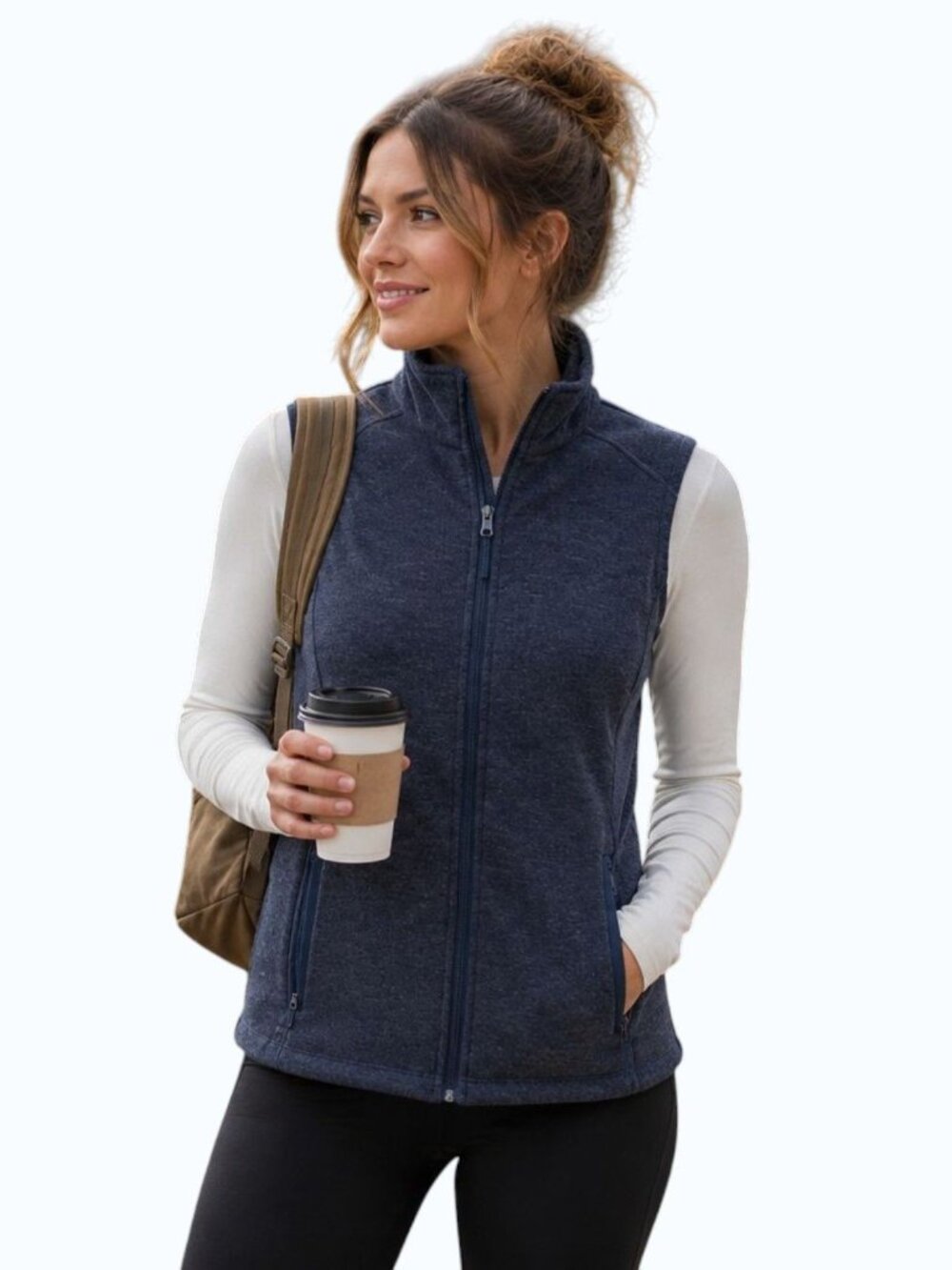 Stormtech Avalanche Fleece Vest Women's Medium Navy Heather Full Zip NWT
